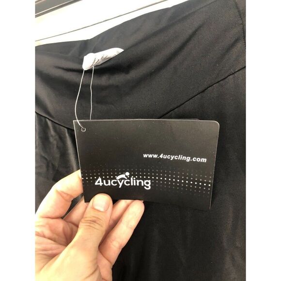 NWT 4ucycling Sz XL Women's Padded Cycling Pants Black Reflective Pink Detail - Picture 5 of 12